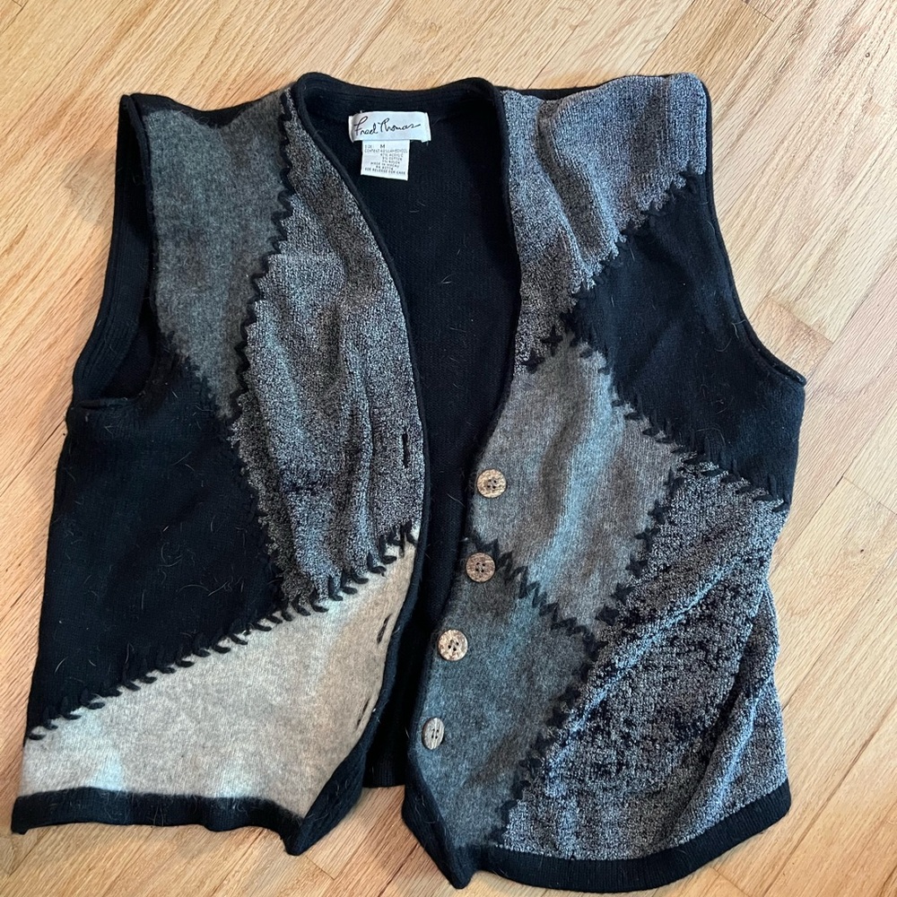 Black and Gray Women's Sweater Vest